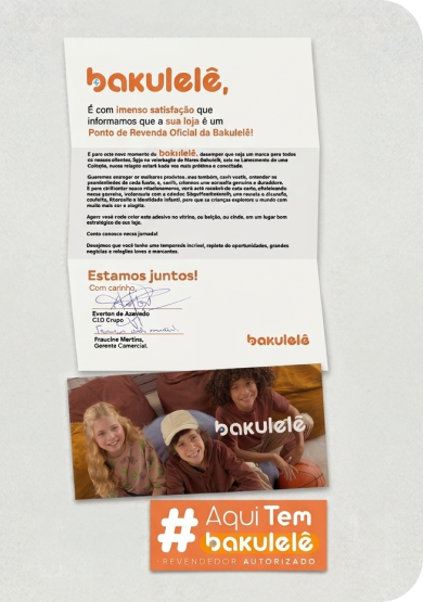 Carta de boas-vindas Bakulelê para revendedor autorizado